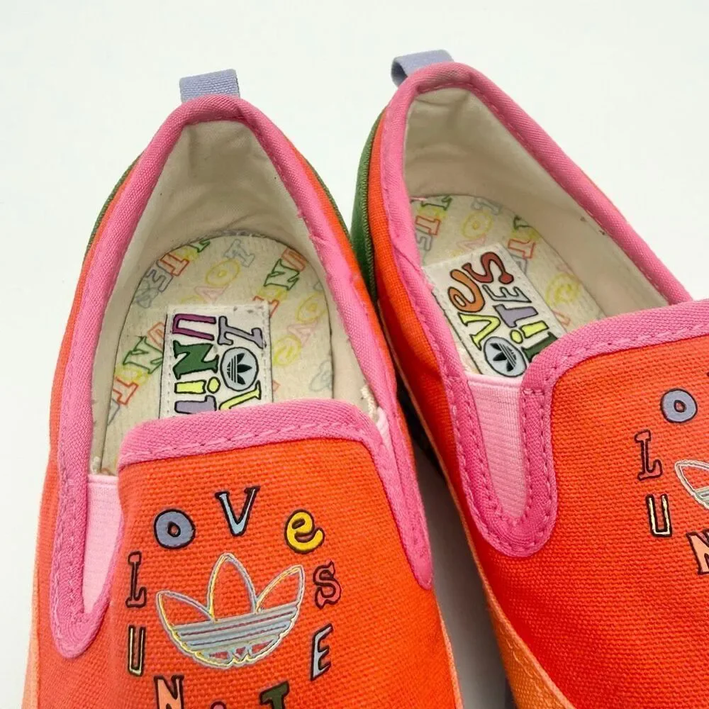 Adidas Nizza Slip-On Low Pride Pack - Love Unites' Canvas Sneakers - US Men’s 7.